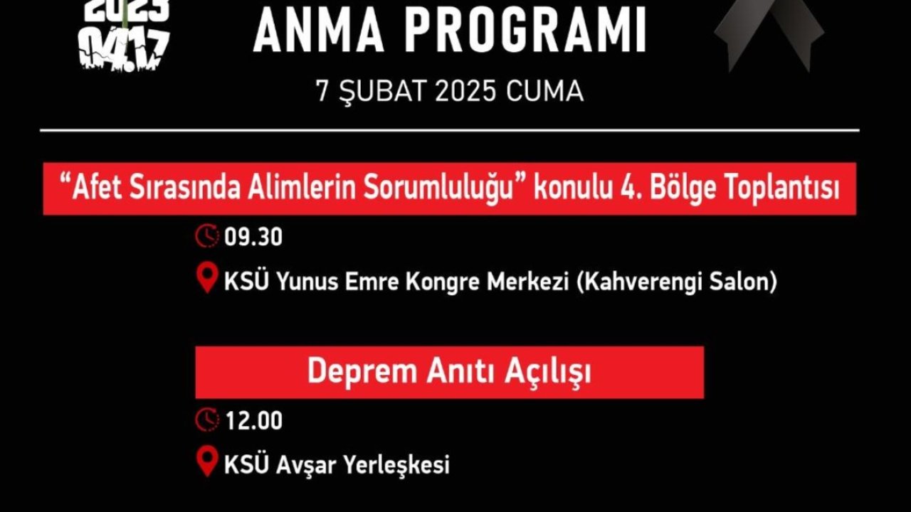 Deprem Şehitleri Anma Programı 7 Şubat’ta Noktalanacak!