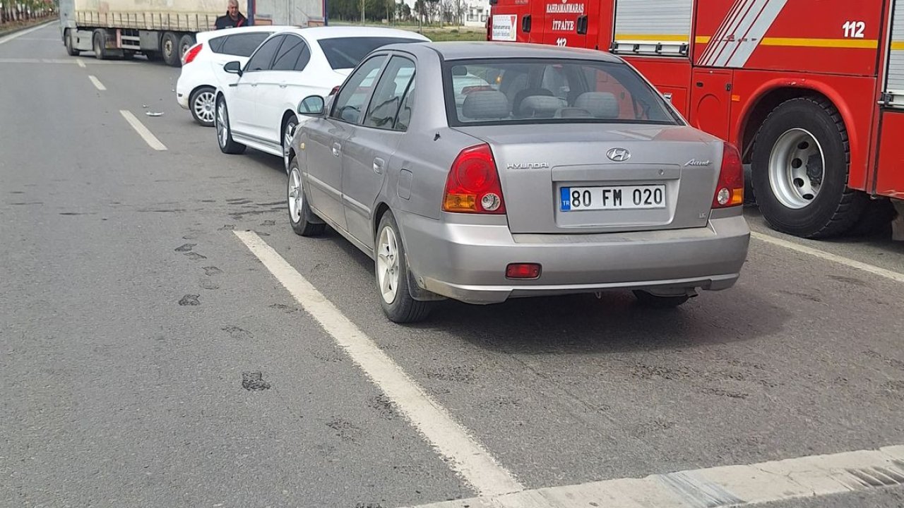 Kahramanmaraş’ta zincirleme trafik kazası! 1 yaralı