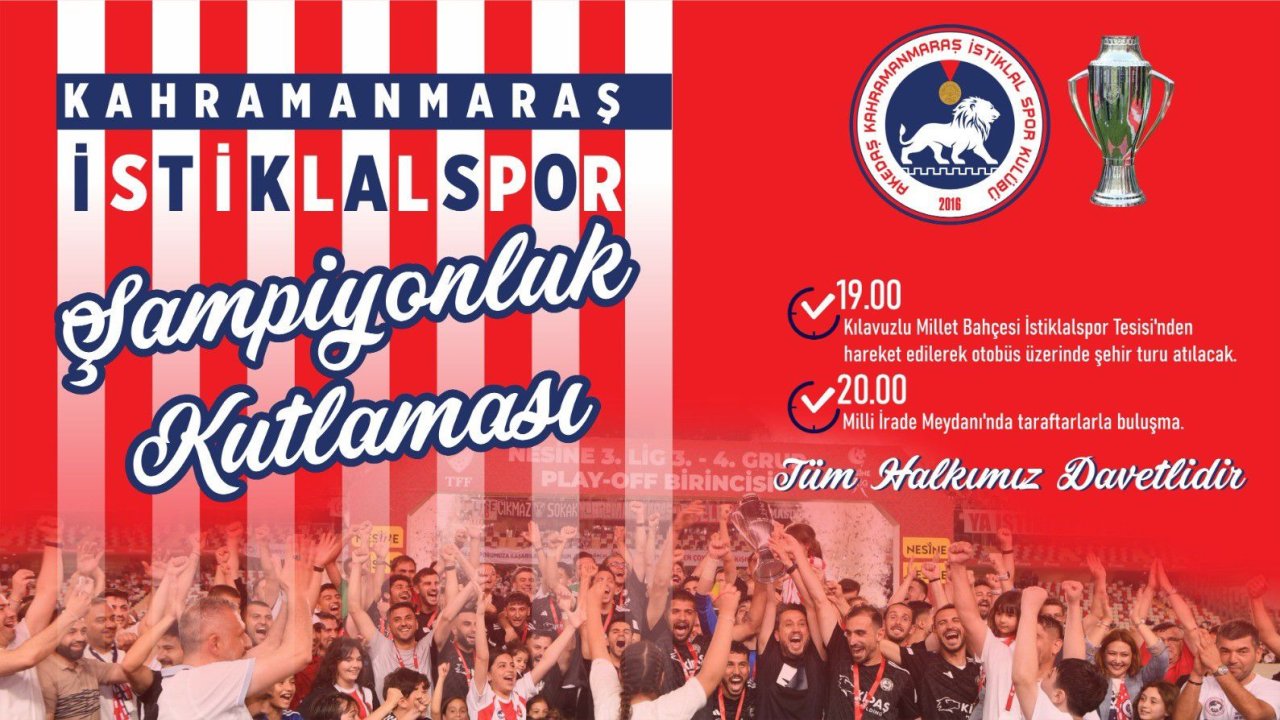 İstiklalspor, Şampiyonluk Coşkusunu Taraftarıyla Kutlayacak!