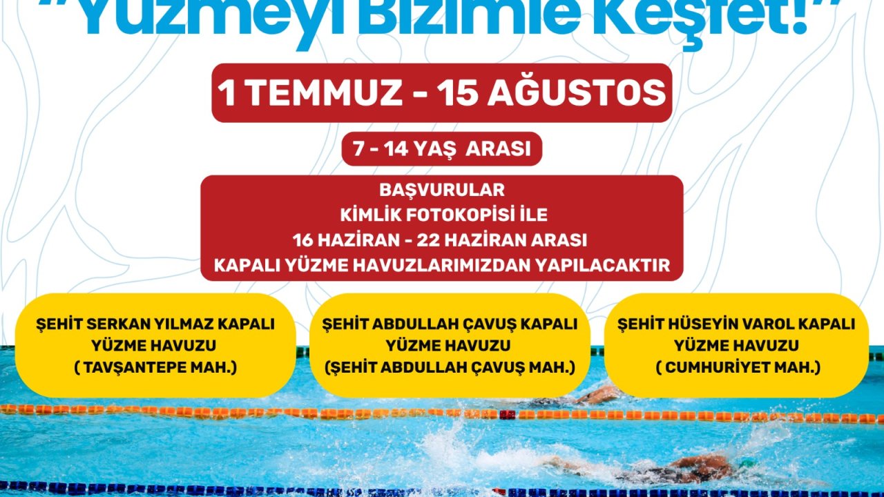Yüzmeyi Onikişubat’la keşfedecek çocuklara müjde! Kurs başvuruları başladı!