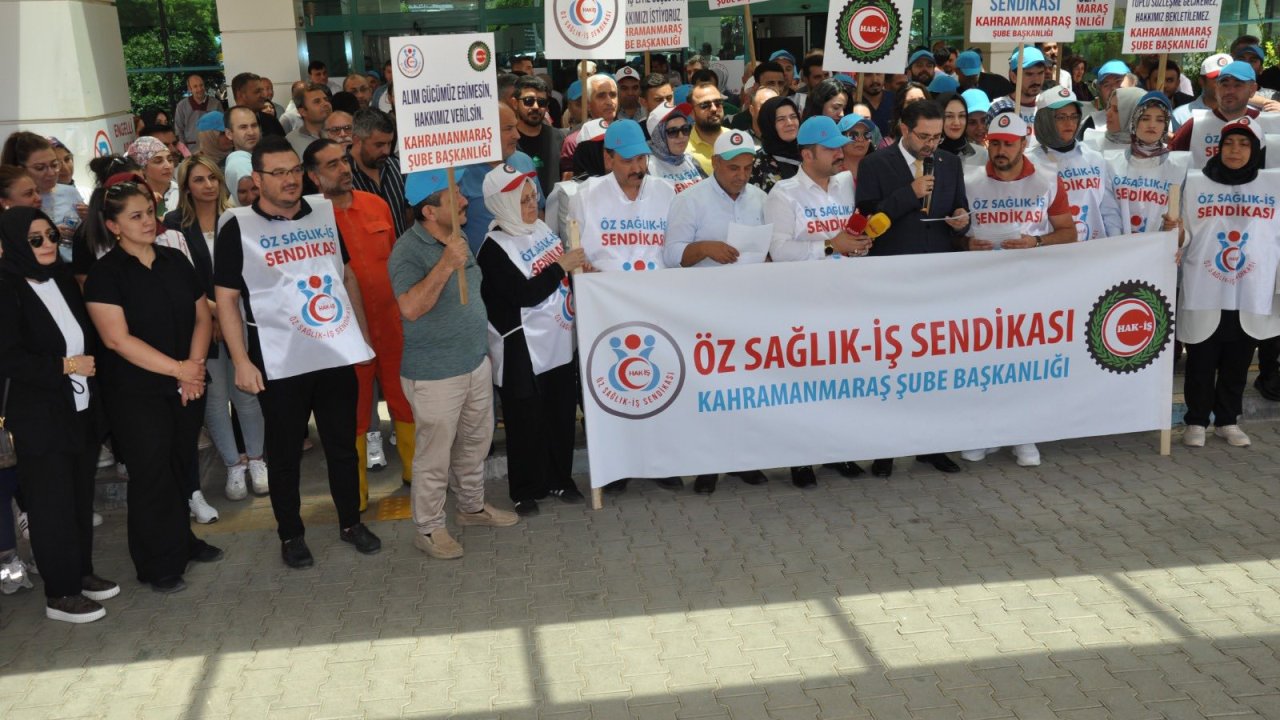 Öz Sağlık-İş Sendikası'ndan Kahramanmaraş’ta Eylem: “Emekçinin İradesi Kırmızı Çizgimizdir!”