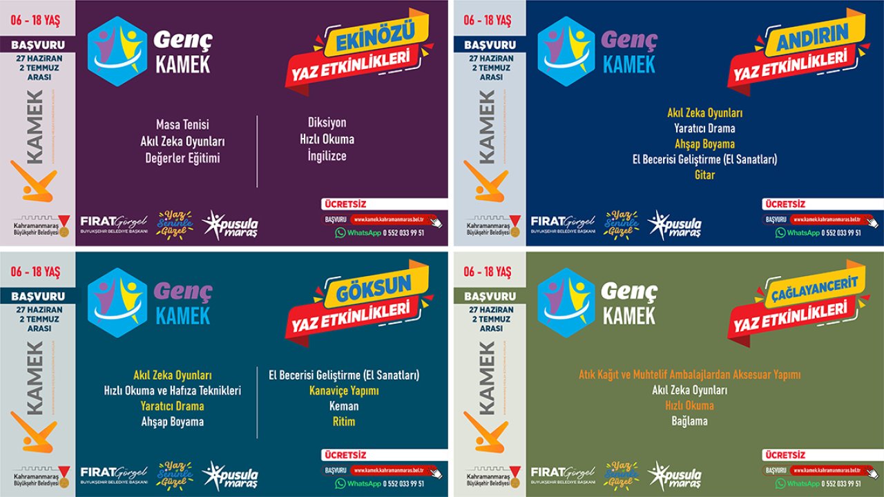 Kahramanmaraş Büyükşehir’in Yaz Kursları İlçelerde de Gençlerle Buluşuyor!