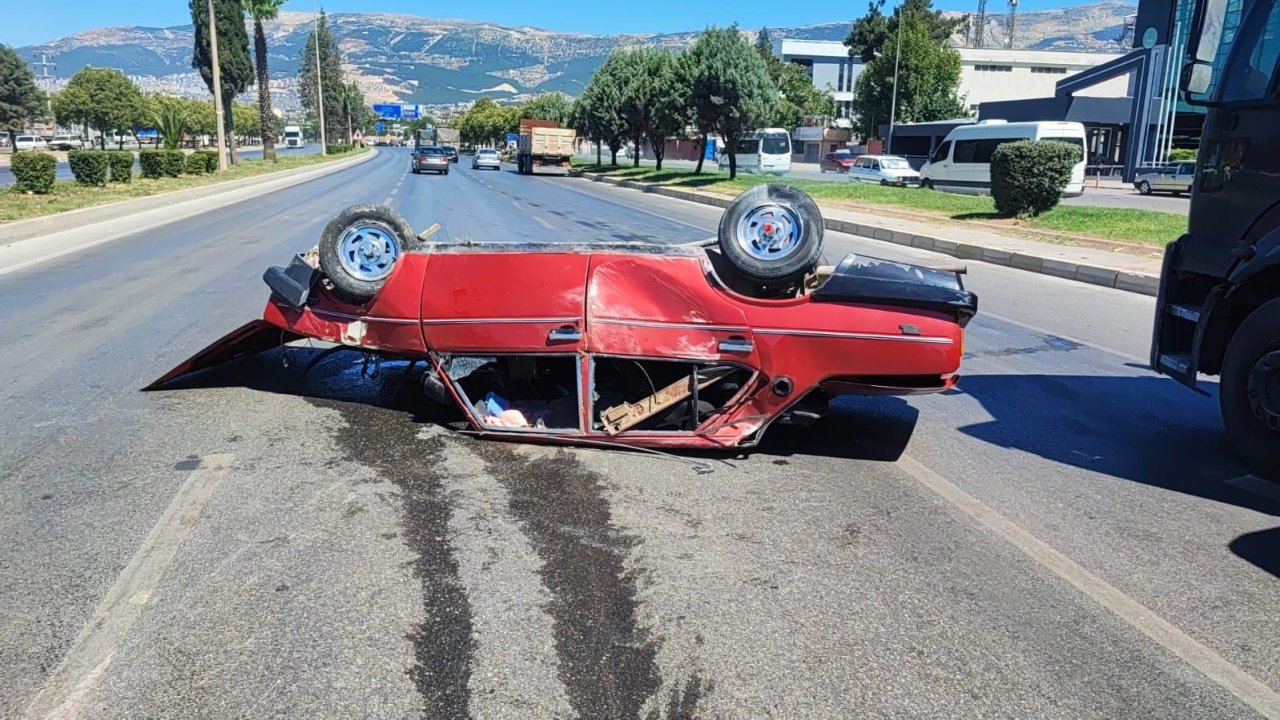 Kahramanmaraş’ta otomobil takla attı: 1 yaralı