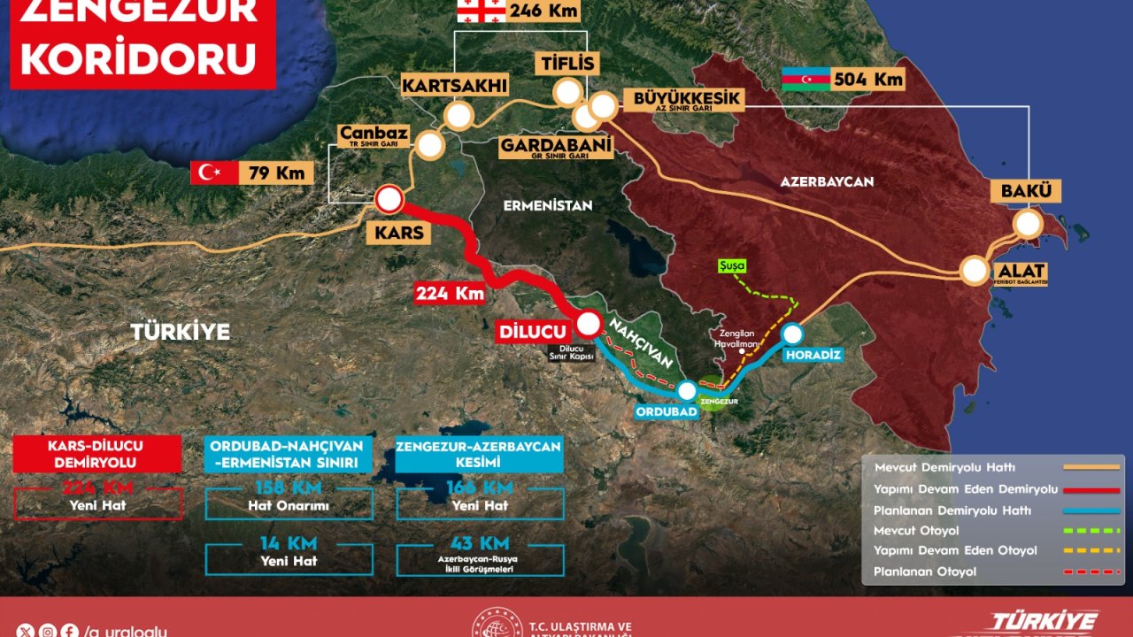 Kars-Iğdır-Aralık-Dilucu Hattı, Zengezur Koridoru’nun önemli bir parçası olacak