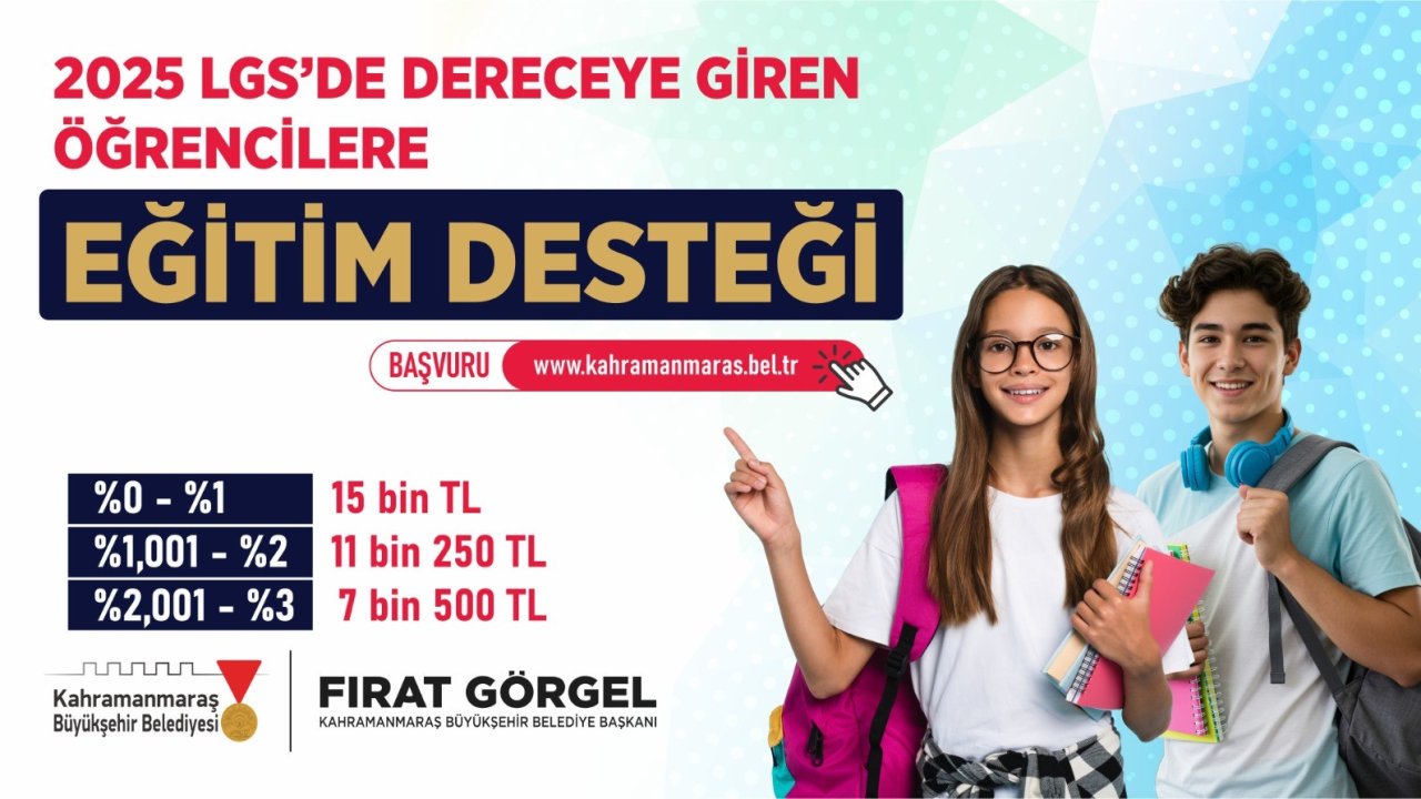 Kahramanmaraş Büyükşehir’den LGS’de Dereceye Girenlere Eğitim Desteği