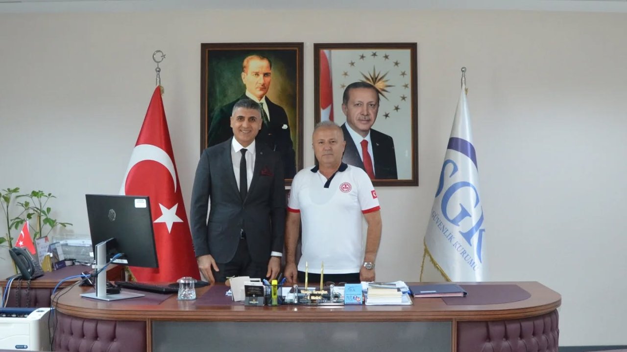 112 Acil Çağrı Merkezi Müdürü Ozan’dan SGK İl Müdürü Karaoğlan’a Hayırlı Olsun Ziyareti!