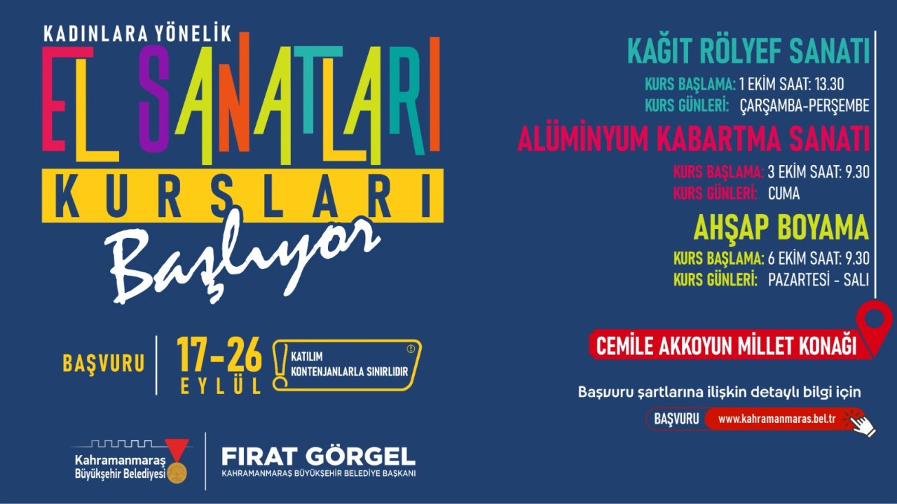 Kahramanmaraş’ta Kadınlar, Büyükşehir’in Kursları ile Kendini Keşfedecek