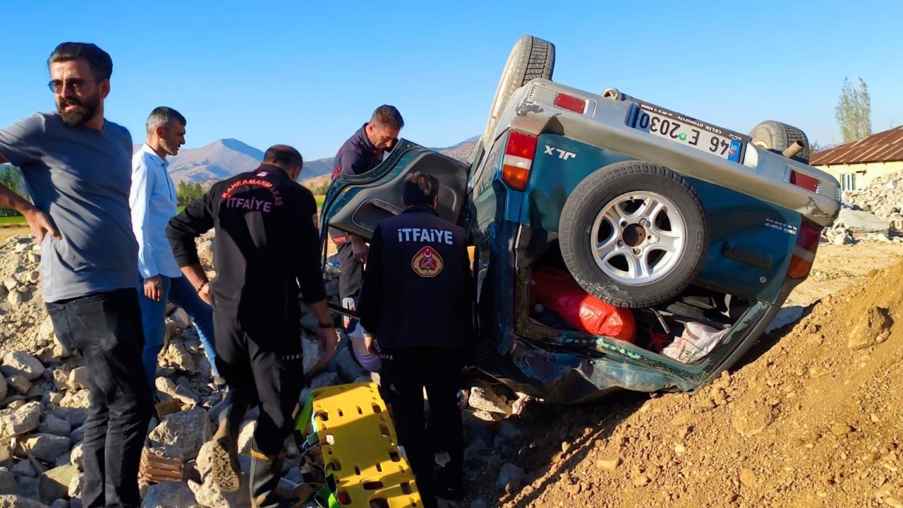 Kahramanmaraş’ta cip takla attı: 2 yaralı