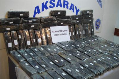 Aksarayda 54 kilo eroin ele geçirildi
