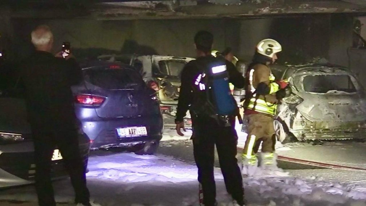 Kahramanmaraş’ta Apartman Otoparkında Korkutan Yangın!