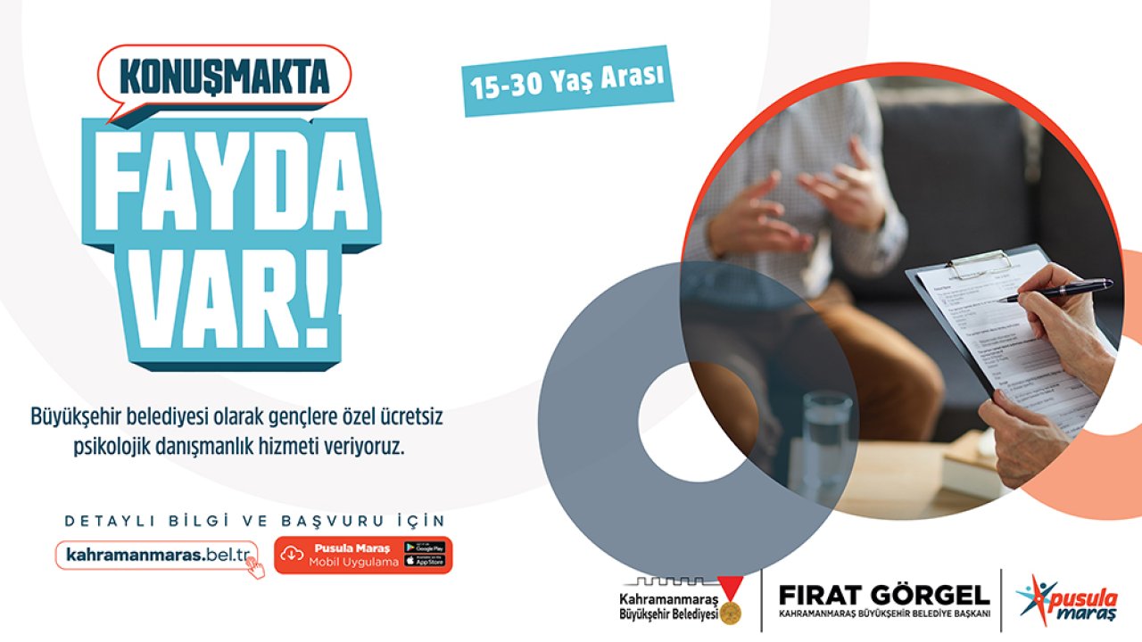 Kahramanmaraş’ta Gençlere Ücretsiz Psikolojik Danışmanlık Hizmeti!