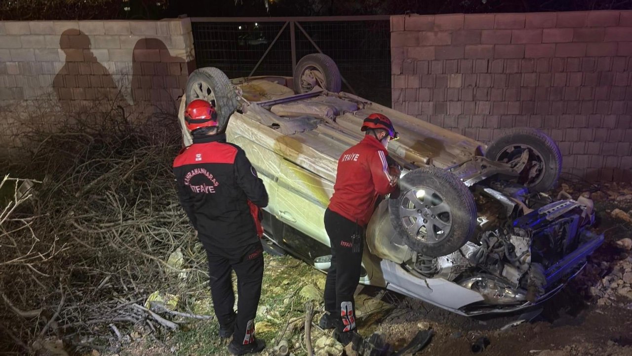 Kahramanmaraş’ta otomobil takla attı! 4 yaralı