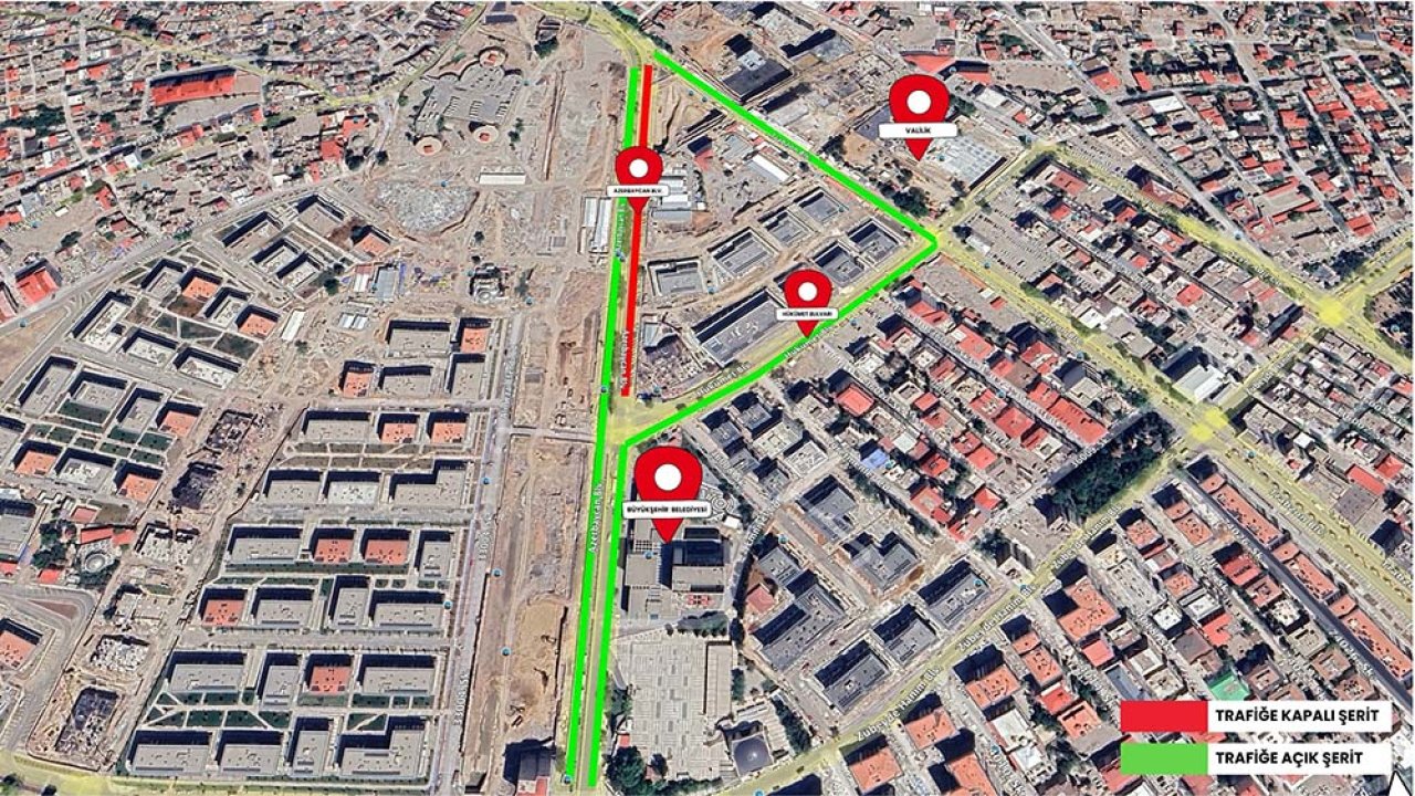 Kahramanmaraş Azerbaycan Bulvarı’nda Gece Trafiğine Geçici Düzenleme!