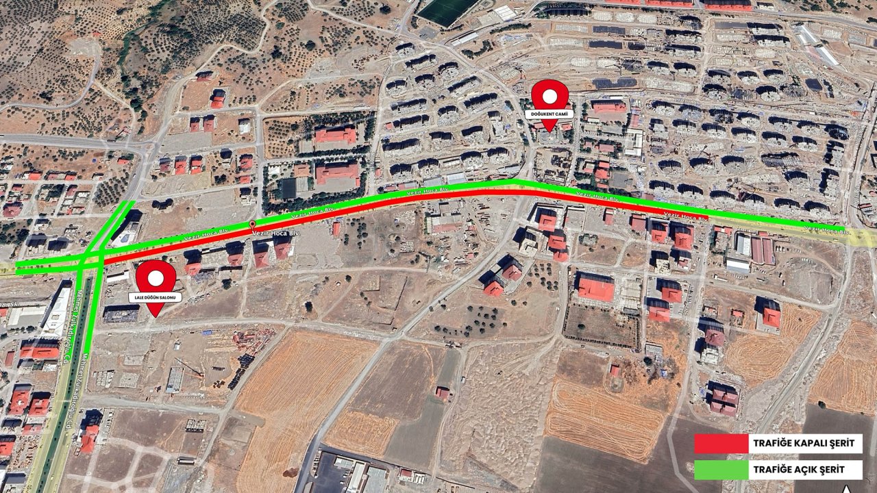Vezir Hoca Bulvarı’nda Geçici Trafik Düzenlemesi!