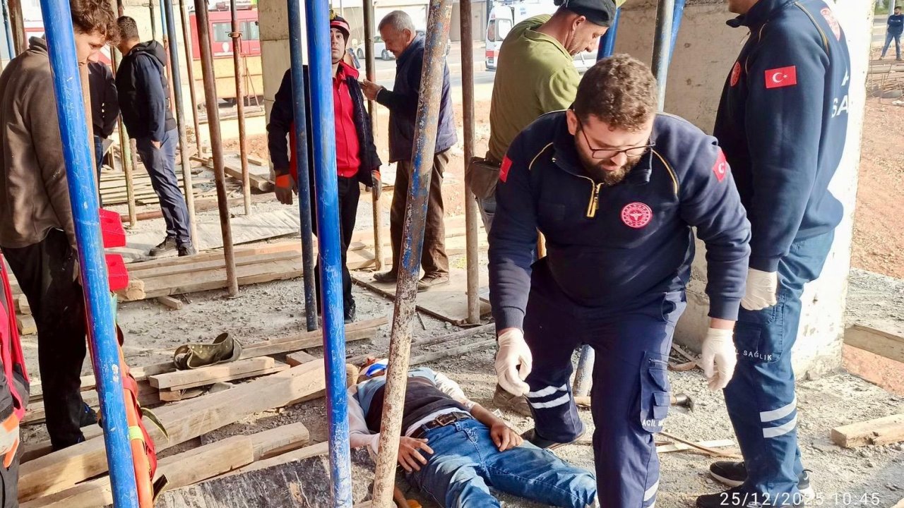 Kahramanmaraş’ta İnşaat İskelesinden Düşen İşçi Yaralandı!