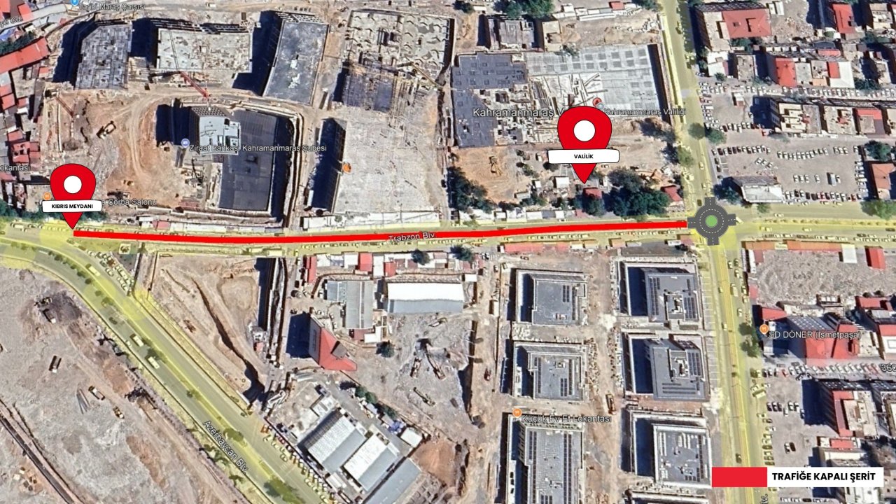 Kahramanmaraş’ta Sürücülerin Dikkatine! Trabzon Bulvarı’nda Geçici Trafik Düzenlemesi