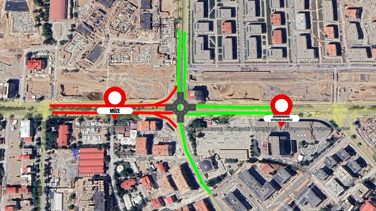Kahramanmaraş Azerbaycan Bulvarı’nda Gece Mesaisi! Trafik 00.00–06.00 Arası Kapalı