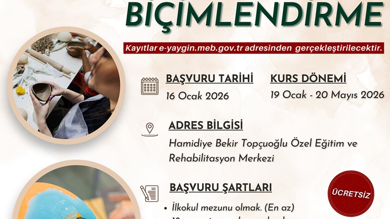 Onikişubat Belediyesi’nin Seramik Biçimlendirme Kursu Başlıyor!