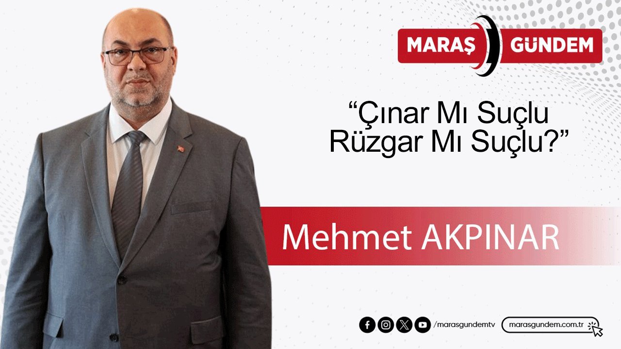 Mehmet Akpınar yazdı: “Çınar Mı Suçlu, Rüzgar Mı Suçlu?”