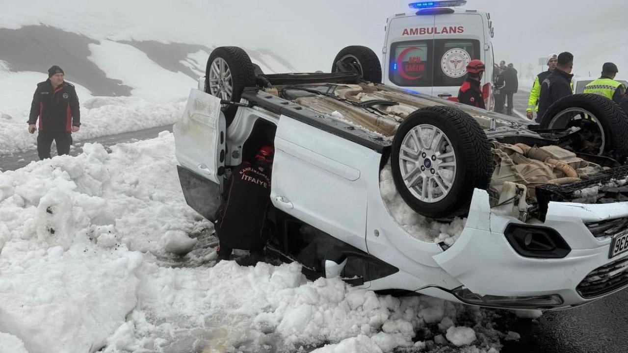 Kahramanmaraş’ta ters dönen araçta 2’si çocuk 6 kişi yaralandı!