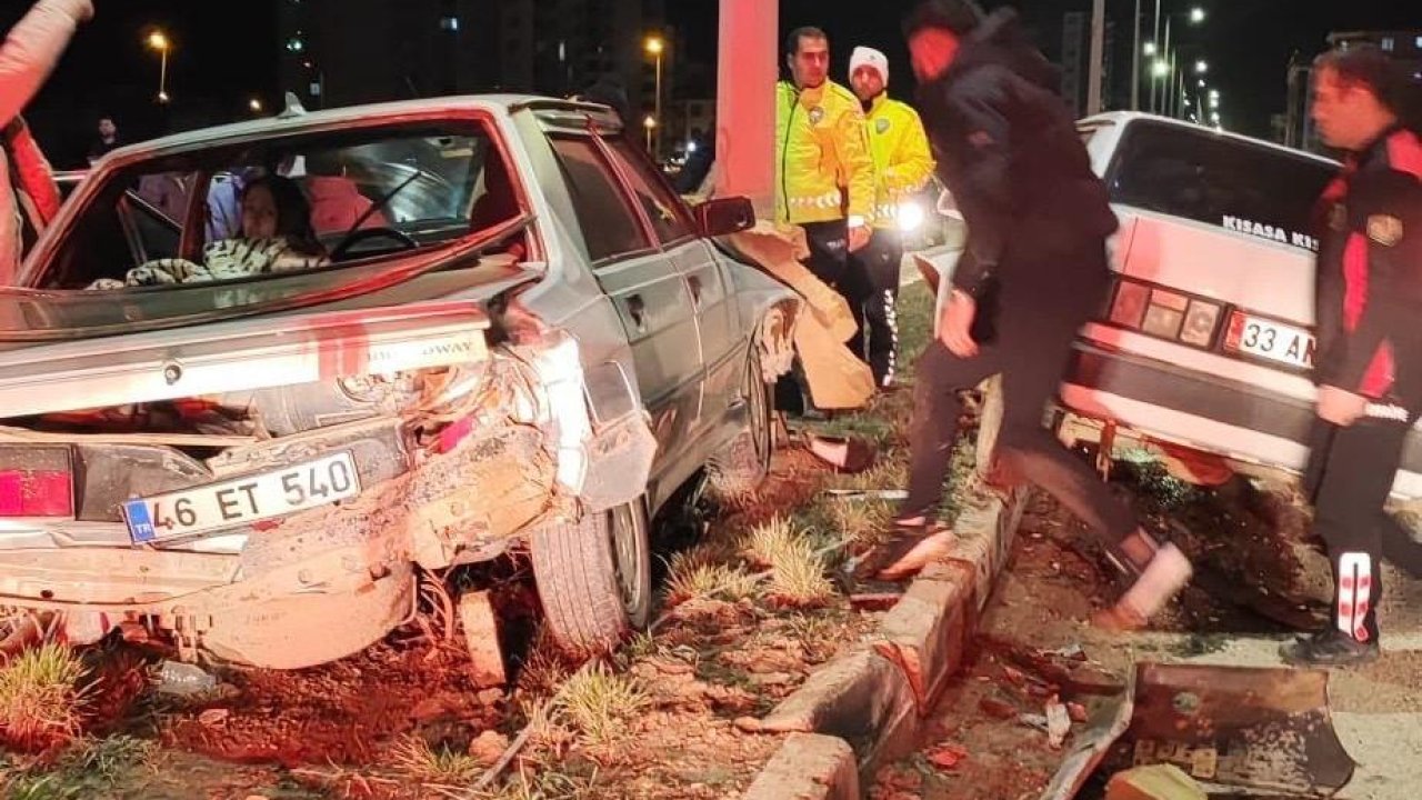 Kahramanmaraş Elbistan’da iki otomobil çarpıştı: 3 Yaralı