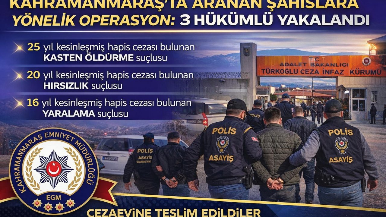 Kahramanmaraş’ta 3 hükümlü yakalandı!