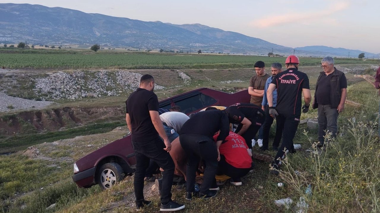 Kahramanmaraş’ta otomobil yoldan çıktı: 1 yaralı!