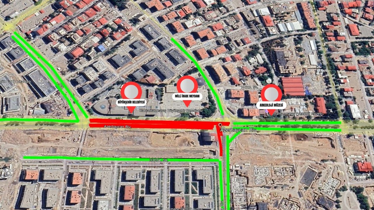 Kahramanmaraşlı Sürücüler Dikkat! Azerbaycan Bulvarı’nda Geçici Trafik Düzenlemesi!