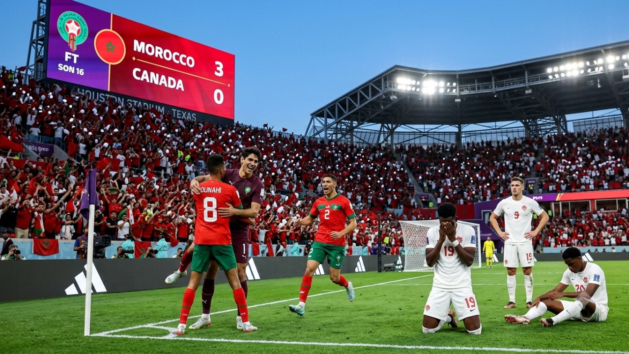 Atlas Aslanları Tarih Yazmaya Devam Ediyor: Fas, Kanada'yı 3 Golle Geçerek Çeyrek Finale Yükseldi!