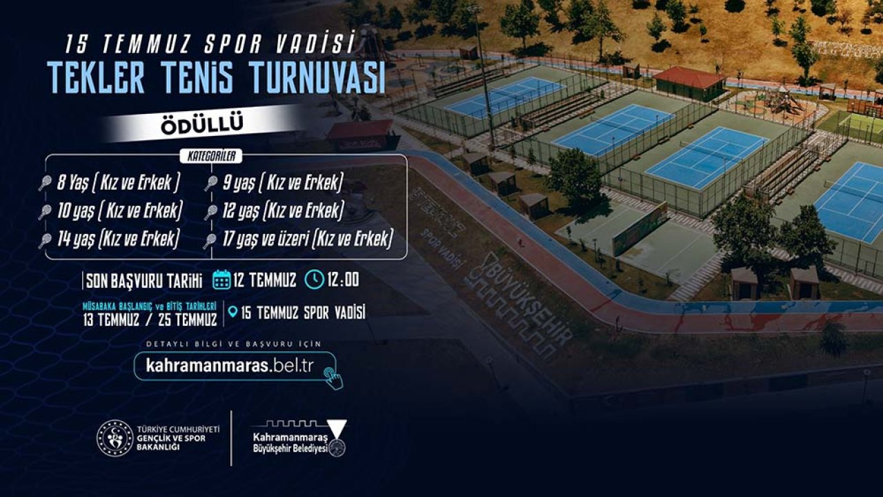 Kahramanmaraş’ta Ödüllü Tenis Turnuvasına Başvurular Başladı