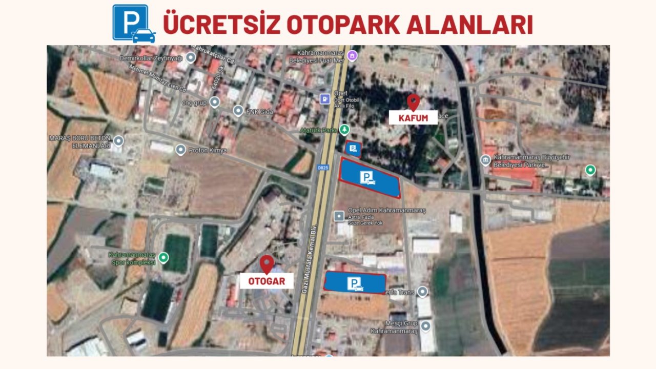 Kahramanmaraş’ta Ağustos Fuarı için Ücretsiz Otopark!