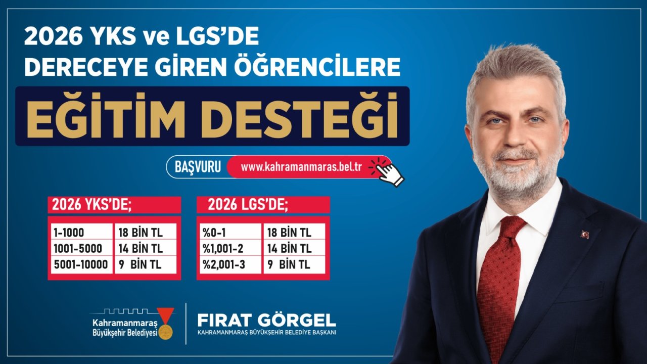 Kahramanmaraş'ta LGS ve YKS’de Dereceye Giren Öğrencilere Eğitim Desteği
