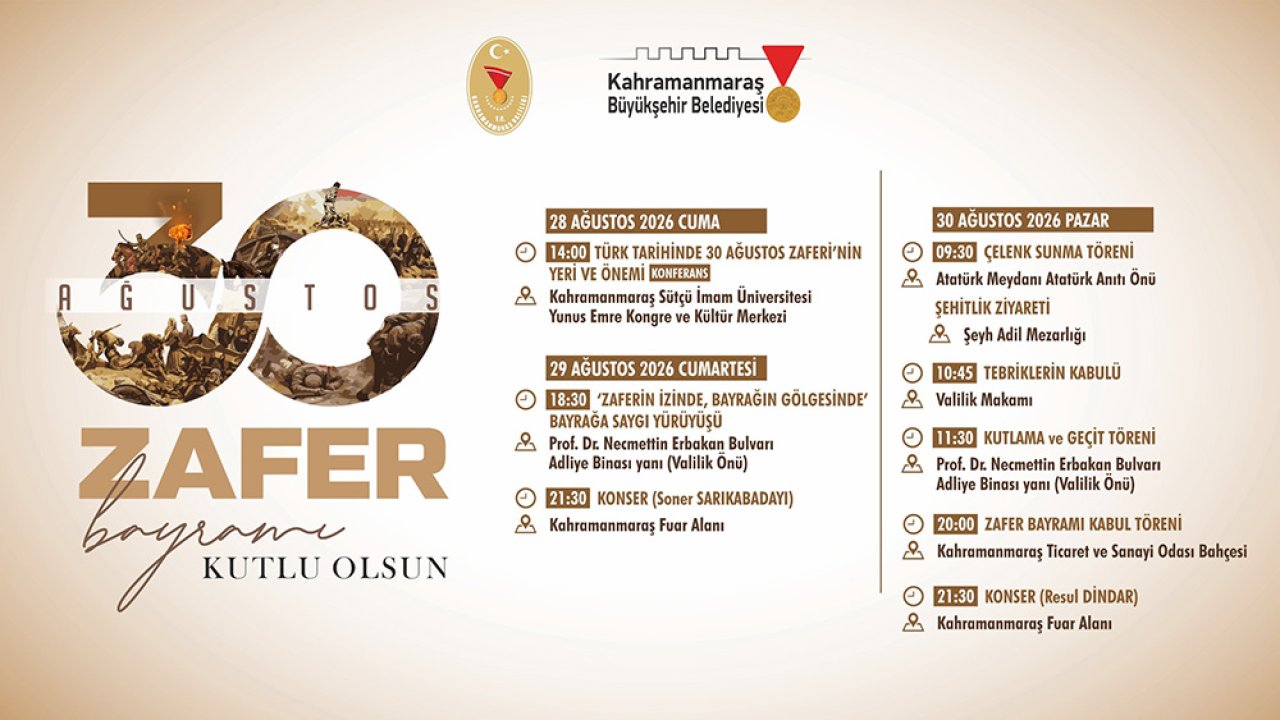 Kahramanmaraş'ta Zafer Bayramı Coşkusu yaşanacak!
