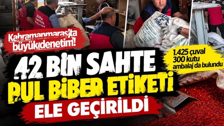 Kahramanmaraş’ta 42 bin sahte pul biber etiketi ele geçirildi!