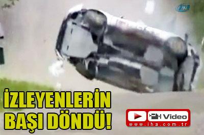 Ralli şampiyonasından korkunç kaza