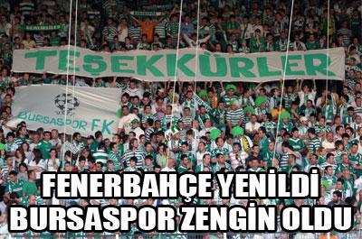 Fenerbahçenin yenilgisi Bursaspora yaradı 