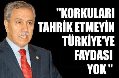 Arınç: Korkuları tahrik etmenin faydası yok