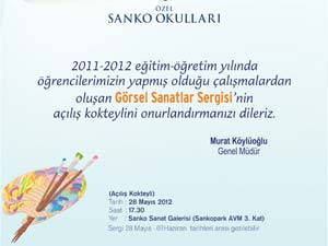 Özel Sanko Okulları Görsel Sanatlar Sergisi Açacak