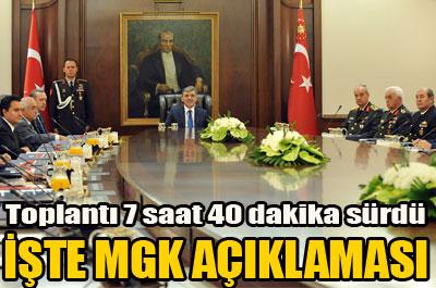 MGK toplantısı sona erdi