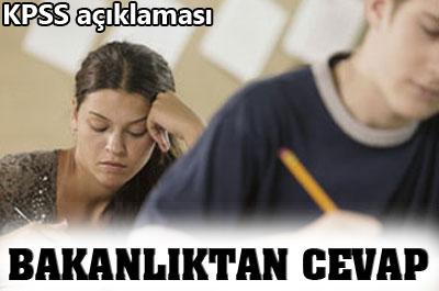 Bakanlıktan KPSS açıklaması