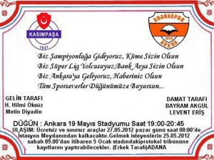 Adanaspor Taraftarından İlginç Davetiye