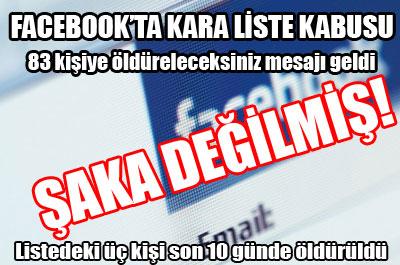 Facebooktaki kara liste korku saçıyor