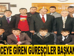 Güreşçiler Başkan  Aydoğanı ziyaret etti