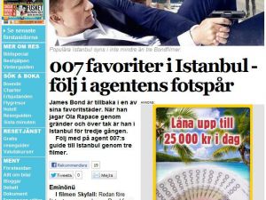 İsveç Gazetesi James Bonddan Etkilenip İstanbulu Tanıttı