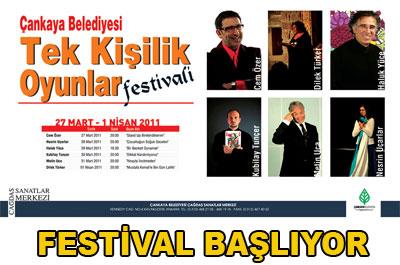 Tek Kişilik Oyunlar Festivali Başlıyor