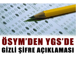 ÖSYM den YGS de Gizli Şifre Açıklaması
