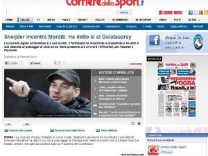 Sneijder, Moratti’ye Galatasaray’ın Teklifini Kabul Edeceğini Söyledi