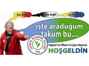 Çaykur Rizesporlu Taraftarlardan Mustafa Denizliye Özel Pankart