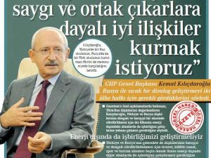 Kılıçdaroğlu, Türkiye-rusya İlişkilerini Değerlendirdi