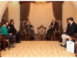 Kktc Cumhurbaşkanı Eroğlu Kadir Has Üniversitesi Rektörü Mustafa Aydın’ı Kabul Etti